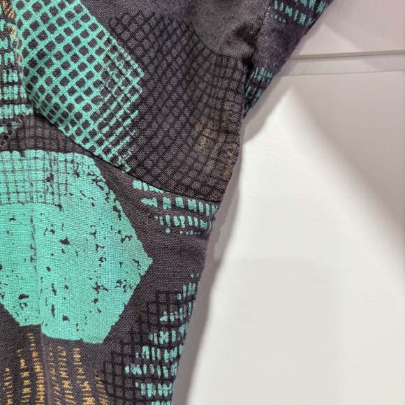 Bombay Paisley cotton linen blend pull over dress honeycomb pattern size M - Picture 6 of 16